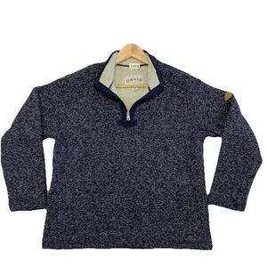 Orvis Sherpa Lined Quarter Zip Fleece Pullover Navy Blue
Men's Size M